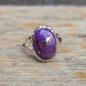 Copper Purple Turquoise 925 Ring